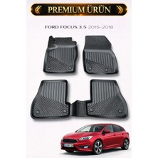 Black Gold Ford Focus 3.5 2015-2018 Uyumlu 3D Oto Paspas Premium