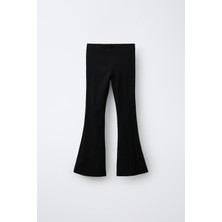 Magu Kız Çocuk Pamuklu Siyah Ispanyol Paça Tayt