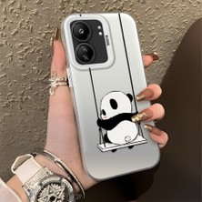 HONTINGA Poco C65 ile Uyumlu Kılıfı Silikon Kenar Sert Arka Düşüme Önleyici Basitlik Anti Düşme Kamera Korumali Panda Desen Telefon Kılıfı Kadın ve Erkek Için Uygundur K1-0626