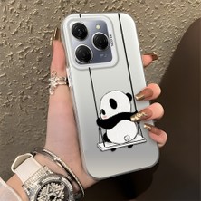 HONTINGA Tecno Spark 20 Pro ile Uyumlu Kılıfı Silikon Kenar Sert Arka Düşüme Önleyici Basitlik Anti Düşme Kamera Korumali Panda Desen Telefon Kılıfı Kadın ve Erkek Için Uygundur K1-0626