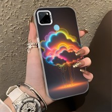 HONTINGA Realme C21Y ile Uyumlu Kılıfı Silikon Kenar Sert Arka Düşüme Önleyici Basitlik Anti Düşme Kamera Korumali Gökkuşağı Desen Telefon Kılıfı Kadın ve Erkek Için Uygundur K1-0627