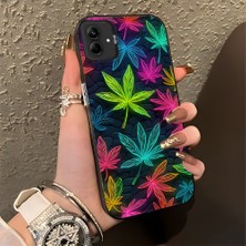 HONTINGA Samsung Galaxy A04E ile Uyumlu Kılıfı Silikon Kenar Sert Arka Düşüme Önleyici Basitlik Anti Düşme Kamera Korumali Renkli Yapraklar Desen Telefon Kılıfı K1-0629