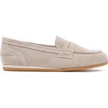 Derimod Kadın Bej Süet Deri Loafer 26PFD370910