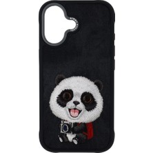 Nimmy iPhone 17 Uyumlu 3D Göz Detaylı Gerçek Nakış İşlemeli Kabartmalı New Big Eyes Panda Kılıf