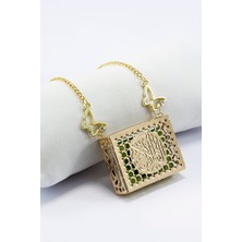 Biuti Metal Kelebekli Metal Kaplı Minyatür Yeşil Kur' An-I Kerim Araba Dikiz Ayna Süsü