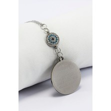 Biuti Parlak Nazar Boncuklu 316L Çelik Çift Taraflı Ayetel Kürsi Hilye-I Şerif Araba Dikiz Ayna Süsü