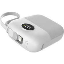 S-Link Mp110 10000Mah Pd22.5W Type-C+Lightning Kablolu Beyaz Pil Şarj Cihazı Powerbank