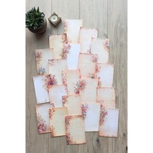 Kolbi Craft 20 Adet Eskitme Vintage Gül Temalı Scrapbook Kağıt Seti Bullet Journal Dekupaj Kağıdı