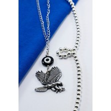 Biuti Uçan Kartal Araba Dikiz Ayna Süsü, El Yapımı Cam Siyah Yassı Nazar Boncuğu Yeni Araba Hediyesi