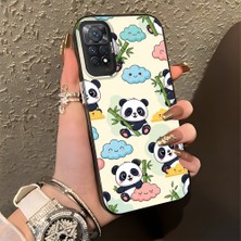 HONTINGA Xiaomi Redmi Note 11 Pro ile Uyumlu Kılıfı Silikon Kenar Sert Arka Düşüme Önleyici Basitlik Anti Düşme Kamera Korumali Panda Desen Telefon Kılıfı Kadın ve Erkek Için Uygundur K1-0626