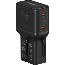 Xenon Smart Priz Dönüştürücü | 45W Gan Hızlı Şarj, 200+ Ülke, 2x Usb-C, Pd Pps, Seyahat Adaptörü (X6409)