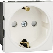 En Parlak 45X45 Çocuk Korumalı Topraklı Priz Çekirdeği Beyaz 5 Adet