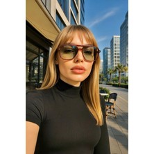 Ren Eyewear Jase Dikdörtgen Degrade Güneş Gözlüğü Unisex yeşil cam kahverengi çerçeve
