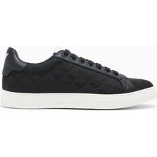 Emporio Armani Erkek Bağlamalı Orta Kalın Taban Deri Siyah Sneaker EM003843 AF20003-MC012