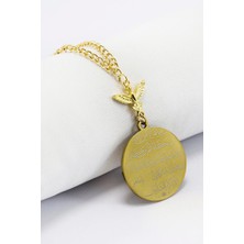 Biuti Anka Kuşu Çelik Ön Allah Ayetel Kürsi Arka Nazar Ayeti Araba Dikiz Ayna Süsü Zincirli