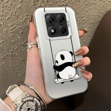 HONTINGA Poco X7 ile Uyumlu Kılıfı Silikon Kenar Sert Arka Düşüme Önleyici Basitlik Anti Düşme Kamera Korumali Panda Desen Telefon Kılıfı Kadın ve Erkek Için Uygundur K1-0626