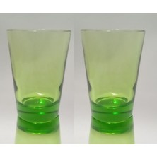 Bosphorus Cam Su ve Meşrubat Kahve Yanı Bardak Seti  2 Adet Yeşil,mısafır Sunum  7X7X10CM