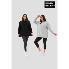 Superlife Kadın  Büyük Beden 2'li Set Ince Sweatshırt Tunik SPR26BTK990+2