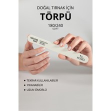 Normadia Protez Tırnak Kağıt Törpü, 180/240 Düz Oval Beyaz Tırnak Törpüsü