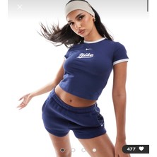 Nike Sportswear Baby Trend Cropped Short-Sleeve Lacivert Kadın T-Shirt HV3772-410