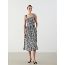 Lc Waikiki Yeni Sezon Kare Yaka Çiçekli Elbise