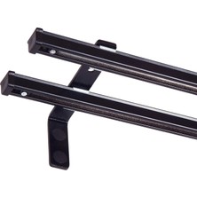 İzen Ikili Metal Rustik (120MM) Metal L Duvar Montaj Ayaklı (19MM) Alüminyum Perde Ray Takımı