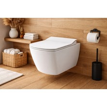 YDGR Kare Soft Rim-Off Asma Klozet Kapağı + Yavaş Kapanır Kapak