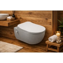 YDGR Modern Tasarım Rim-Off Asma Klozet Kapağı + Yavaş Kapanır Kapak