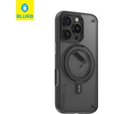 Blueo Mr. Gorilla iPhone 16 Pro Max Uyumlu Magsafe Destekli 360° Dönen Metal Standlı Mat Kılıf