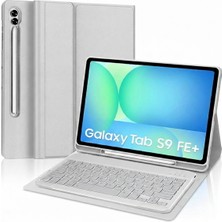M.TK Moveteck Samsung Galaxy Tab S9 Fe Plus 12.4" Klavyeli Tablet Kılıf Kalem Bölmeli Bluetooth Özellikli Stand Türkçe Q