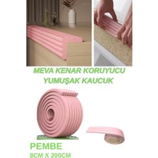 Renkli Duvarlar 8CMX200CM 1 Adet Meva Kendinden Yapışkanlı Pembe Kauçuk Kenar Koruma Bebek Çocuk Kenar Darbe Koruma