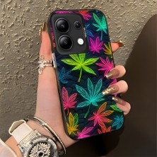 HONTINGA Xiaomi Redmi Note 13 ile Uyumlu Kılıfı Silikon Kenar Sert Arka Düşüme Önleyici Basitlik Anti Düşme Kamera Korumali Renkli Yapraklar Desen Telefon Kılıfı K1-0629