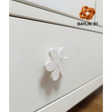 Baylin 3D Çiçek Görünümlü Dolap Kulpu - Çocuk Odası Modern, Şık ve Dayanıklı -Tekli (30MM Vida ve Somun Dahil)