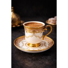 Glazze Oriental Pembe Kahve Takımı 12 Parça