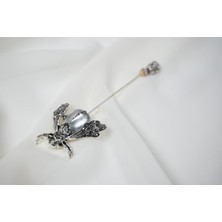 Atelier Tuğba BRŞ016 Zirkon Taşlı Arı Figürlü Vintage Yaka Iğnesi