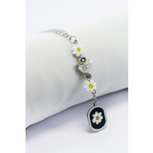 Biuti Kuşlu Papatyalı Boncuklu Araba Dikiz Ayna Süsü, Şirin Araba Hediyesi