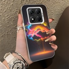 HONTINGA Poco X7 ile Uyumlu Kılıfı Silikon Kenar Sert Arka Düşüme Önleyici Basitlik Anti Düşme Kamera Korumali Gökkuşağı Desen Telefon Kılıfı Kadın ve Erkek Için Uygundur K1-0627