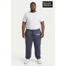 Superlife Erkek Büyük Beden New York Baskılı Paça Lastikli Rahat Kesim Jogger Ince Eşofman Altı SPR26BEA951-5