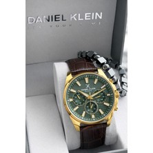 Daniel Klein Erkek Kol Saati 30 Metre Suya Dayanıklı Deri Kordon + Bileklik Hediyeli VS.BLKT.0822