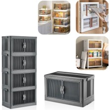 Safir Katlanabilir 4 Katlı Plastik Dolap – Çok Amaçlı Portatif Organizer