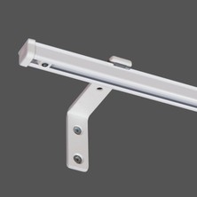 İzen Tekli Metal Rustik (90MM) Metal L Duvar Montaj Ayaklı (19MM) Alüminyum Perde Ray Takımı