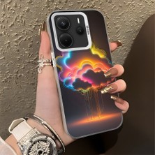 HONTINGA Xiaomi Redmi Note 14 ile Uyumlu Kılıfı Silikon Kenar Sert Arka Düşüme Önleyici Basitlik Anti Düşme Kamera Korumali Gökkuşağı Desen Telefon Kılıfı Kadın ve Erkek Için Uygundur K1-0627