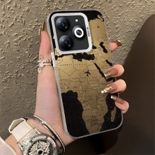 HONTINGA Infinix Smart 8 Pro ile Uyumlu Kılıfı Silikon Kenar Sert Arka Düşüme Önleyici Basitlik Anti Düşme Kamera Korumali Uçak Desen Telefon Kılıfı Kadın ve Erkek Için Uygundur K1-0628