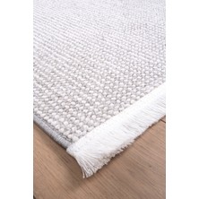 Santiva Home Gri Beyaz Iskandinav Bukleli Yumuşak Bohem Salon Oturma Çocuk Odası Yolluk Dokuma Makine Halısı