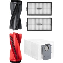 Ropalde Roborock Qrevo Curvx Robot Süpürge Uyumlu Ana Fırça,hepa Filtre,toz Torbası - 5'li Yedek Parça Seti