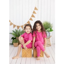 Şehrazat Handmade Tasarım Alt Üst Pamuklu Çocuk Takım (Tişört-Uzun Tayt)