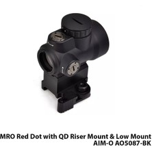 AIM Sport Red-Dot Mro With Qd Riser Mount & Low Mount-Siyah Aım-O AO5087-BK