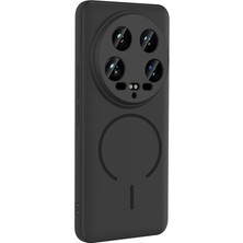 Adige Xiaomi 14 Ultra Kılıf Silikon Meta Magsafe Kablosuz Şarj Özellikli