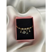 NB Steelora Yıldız ve Nazar Figürlü Taş Detaylı Charm Tasarımlı Bileklik