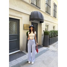 Stelol Su Yolu Çizgili Kolay Kombinle Ne Bilir Cepli Pantolon - Açık Mavi